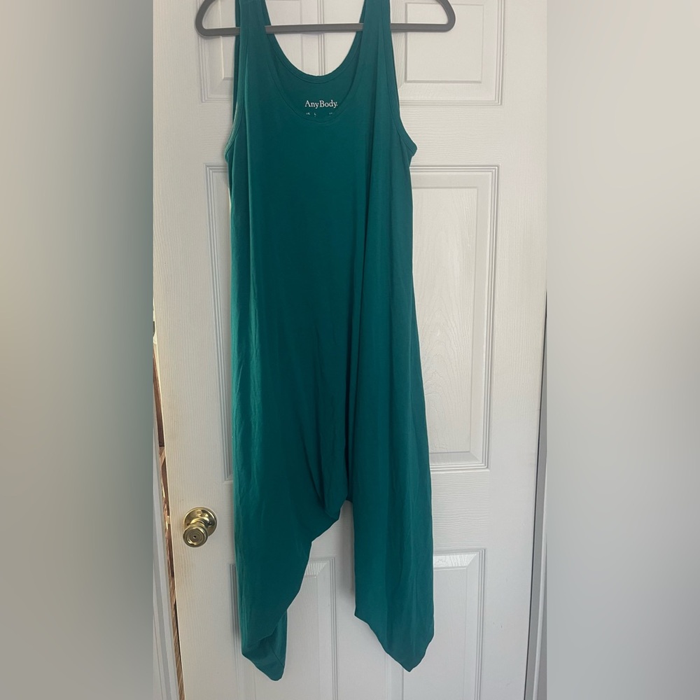 AnyBody Teal Casual jumpsuit with MC hammer pant soft material & comfortable